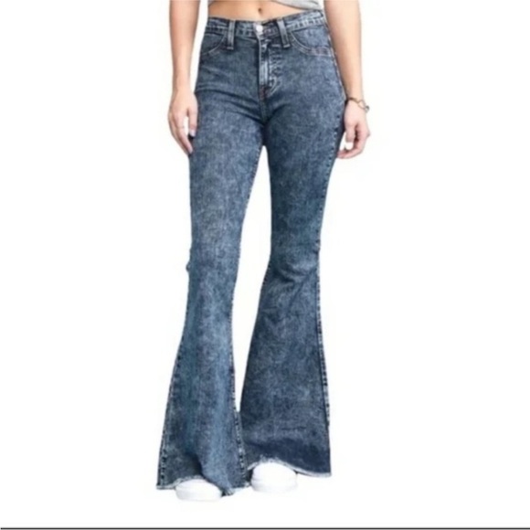 Judy Blue Flare Leg Jeans Acid Wash High Rise 7/28 - Picture 1 of 5